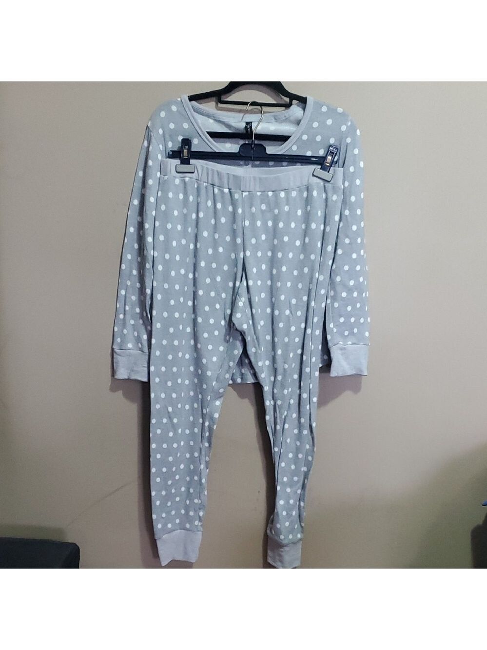 Charmour Gray Polka Dot Pajama Set Size XL